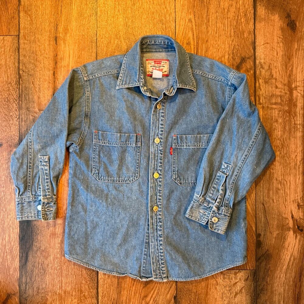 Levi’s Denim Button-Up Shirt – Classic Blue – Vintage - Red Tab – 100% Cotton
